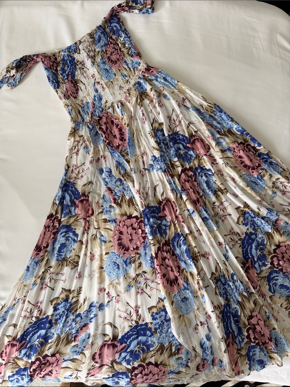 Auguste The Label White Floral Maxi Dress in Blue & Pink US2
